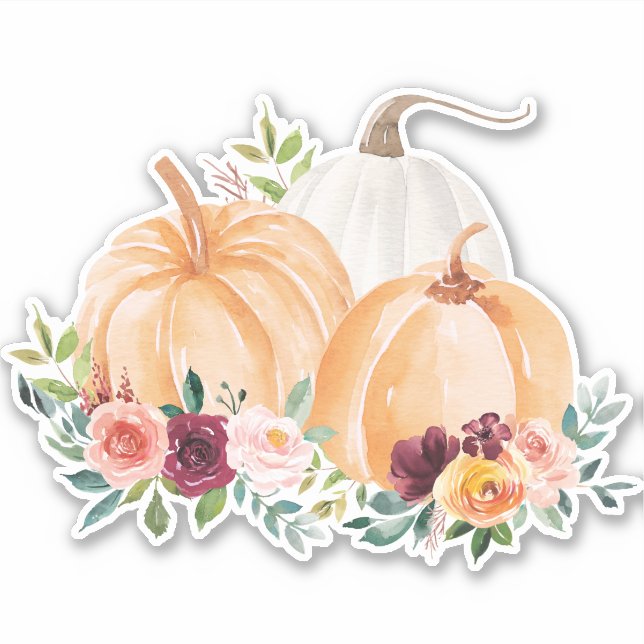 Fall Pumpkins und Boho-Blume Aufkleber (Vorderseite)