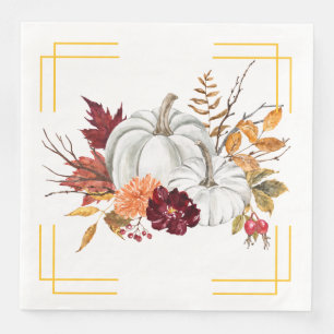 Fall Pumpkins und Florals Serviette