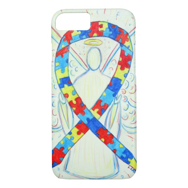 Fall "Puzzle Awareness Ribbon Angel Custom iPhone  Case-Mate iPhone Hülle (Rückseite)