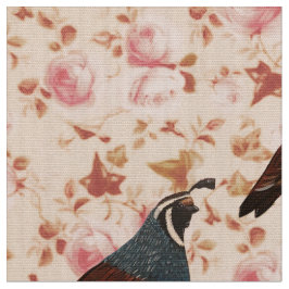 Fall Quail auf Chintz Fabric Stoff