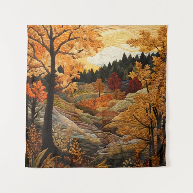 Fall Quilt Tapestry Wandteppich (Vorderseite)