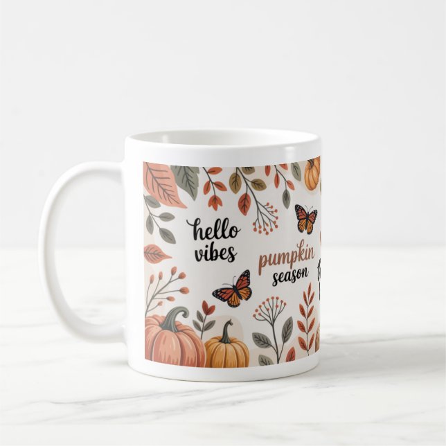 Fall Quotes Cosy Pumpkin Season vibes Kaffeetasse (Links)