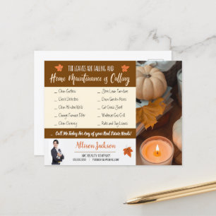 Fall Realtor Marketing Postcard Mailer Postkarte