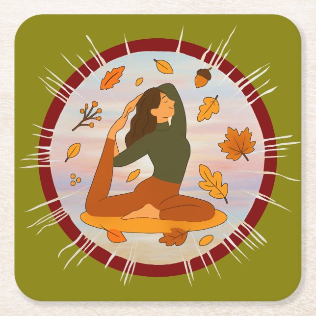 Fall Rechteckiger Pappuntersetzer (Vorderseite)