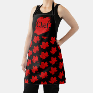 Fall Red Blätter All-Over Print Koch Schürze