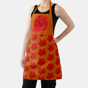 Fall Red Blätter All-Over Print Koch Schürze
