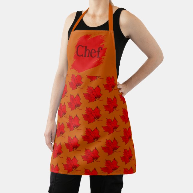 Fall Red Blätter All-Over Print Koch Schürze (InSitu)