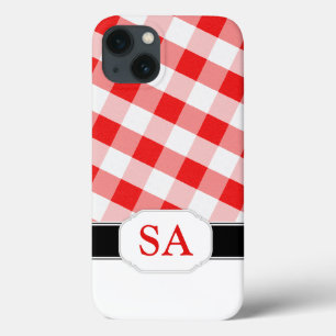 Fall Red Gingham Monogram Case-Mate iPad 2/3/4 iPhone Hülle