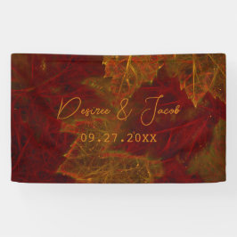 Fall Red Gold Rustic Elegante Maple Blätter Banner