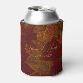 Fall Red Gold Rustic Elegante Maple Blätter Dosenkühler