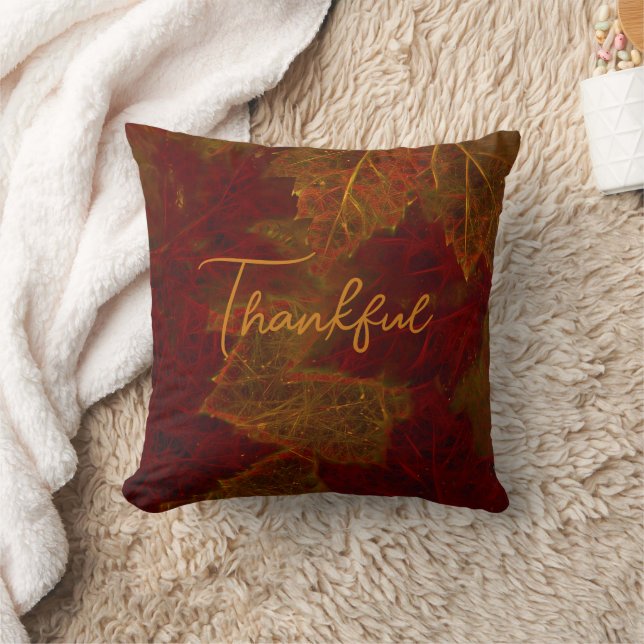 Fall Red Gold Rustic Elegante Maple Blätter Kissen (Decke)