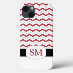 Fall "Red & Gray Zickzack" iPad 2/3/4 Monogramm Case-Mate iPhone Hülle