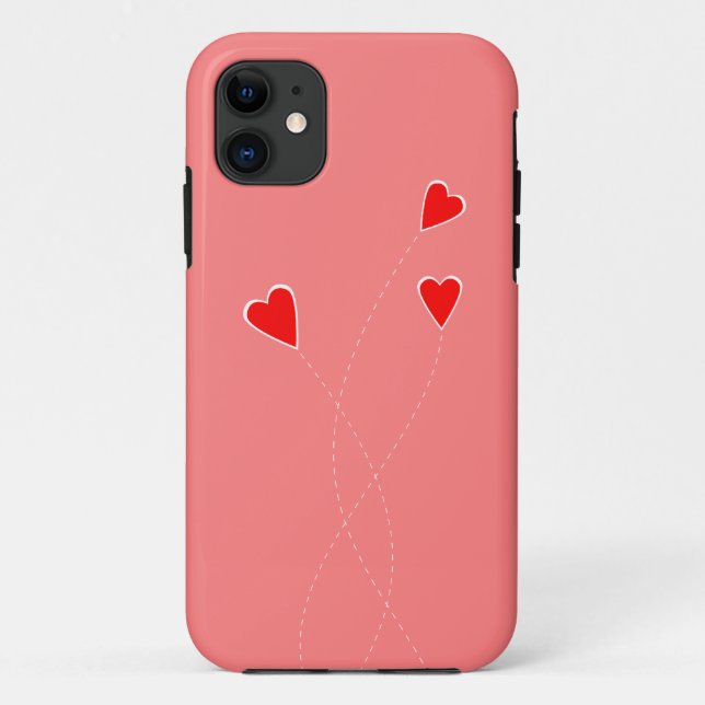 Fall Red Hearts Case-Mate iPhone Hülle (Rückseite)