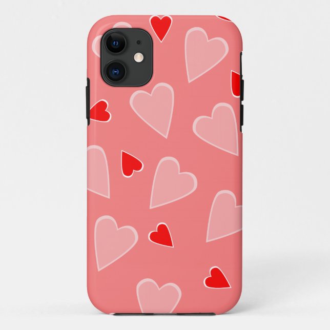 Fall Red Hearts Case-Mate iPhone Hülle (Rückseite)