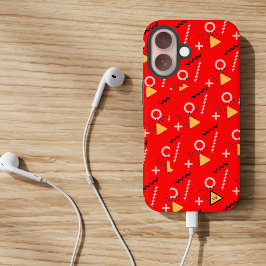 Fall Red Memphis Monogram Case-Mate iPhone iPhone 16 Hülle