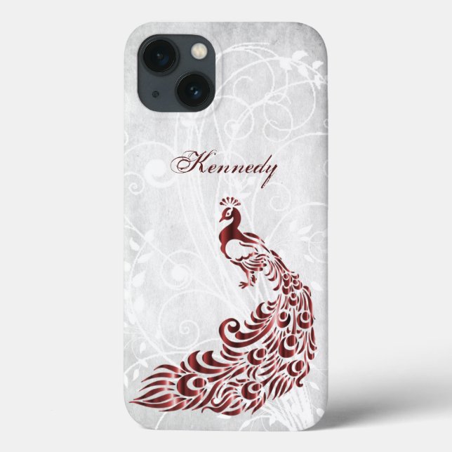 Fall Red Peacock Personalisiert Case-Mate iPhone Hülle (Rückseite)