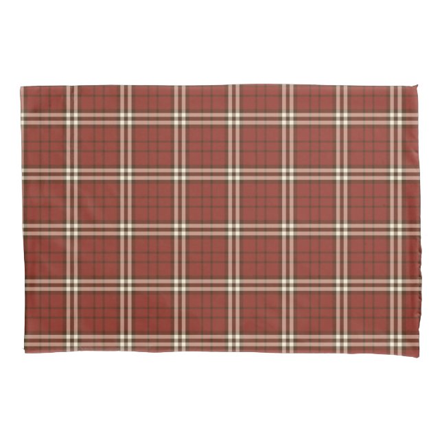 Fall Red Tartan Pillow Kissenbezug (Vorderseite)