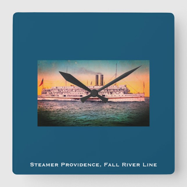 Fall River Line, Steamship 'Providence' Quadratische Wanduhr (Vorderseite)