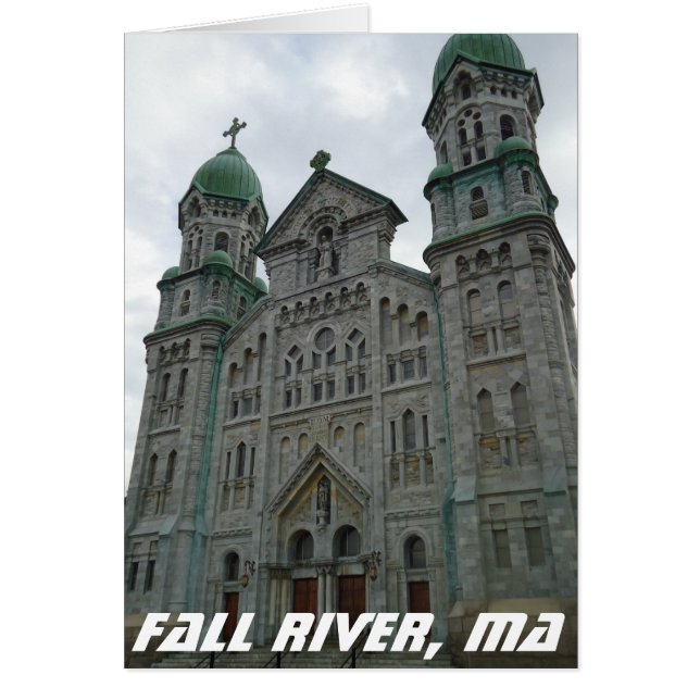 Fall River, Mass Gothic Church Grußkarte (Vorne)