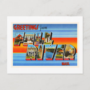 Fall River Massachusetts MA Old Travel Souvenir Postkarte