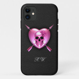 Fall Rosa Herz und Skull iPhone 5 iPhone 11 Hülle