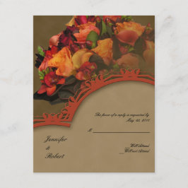 Fall Rose Bouquet Response Card RSVP Karte