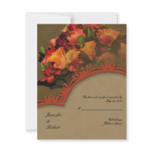 Fall Rose Bouquet Response Card