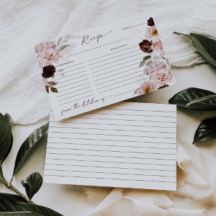 Fall Rose Brautparty Activity Game Rezept Karte