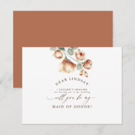Fall Rose Floral Bridesmaid - Trauzeugin Einladung