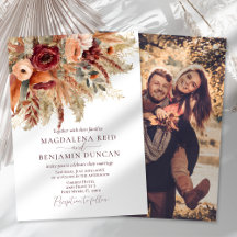 Fall Rust Burgundy Florals Pampas Foto Wedding