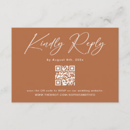 Fall Rust Burnt Orange Wedding RSVP Begleitkarte