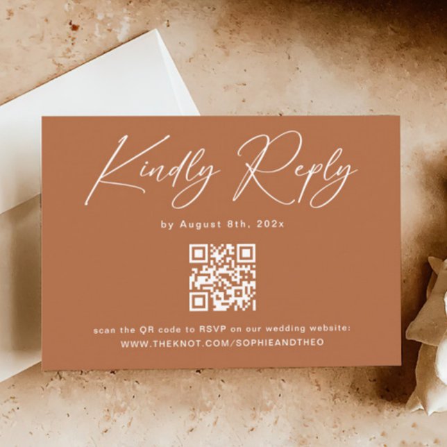 Fall Rust Burnt Orange Wedding RSVP Begleitkarte (Von Creator hochgeladen)