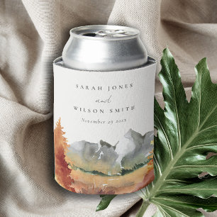 Fall Rust Orange Mountain Trees Foliage Hochzeit Dosenkühler