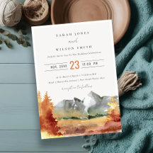 Fall Rust Orange Mountain Trees Foliage Hochzeit