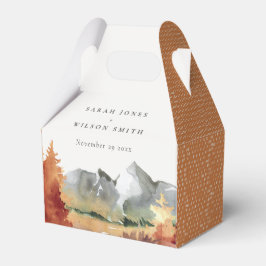 Fall Rust Orange Mountain Trees Foliage Hochzeit Geschenkschachtel