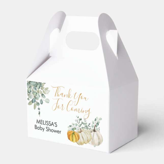 Fall Rust Orange White Pumpkin Greenerie Vielen Da Geschenkschachtel (Vorderseite)