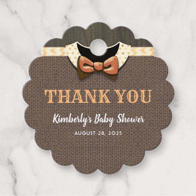 Fall Rustic Baby Dusche Vielen Dank Geschenkanhänger (Vorderseite)