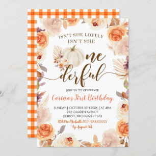 Fall Rustic Boho Pumpkin Onederday Invita Einladung