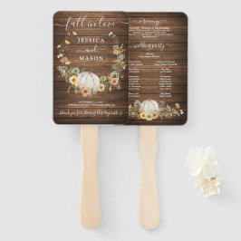 Fall Rustic Floral Harvest Pumpkin Wedding Program Fächer
