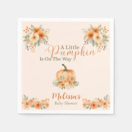 Fall Rustic Orange Pumpkin Baby Shower Serviette