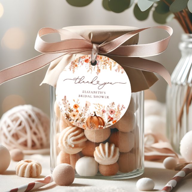 Fall Rustic Pumpkin Brautparty Vielen Dank Geschenkanhänger (Von Creator hochgeladen)