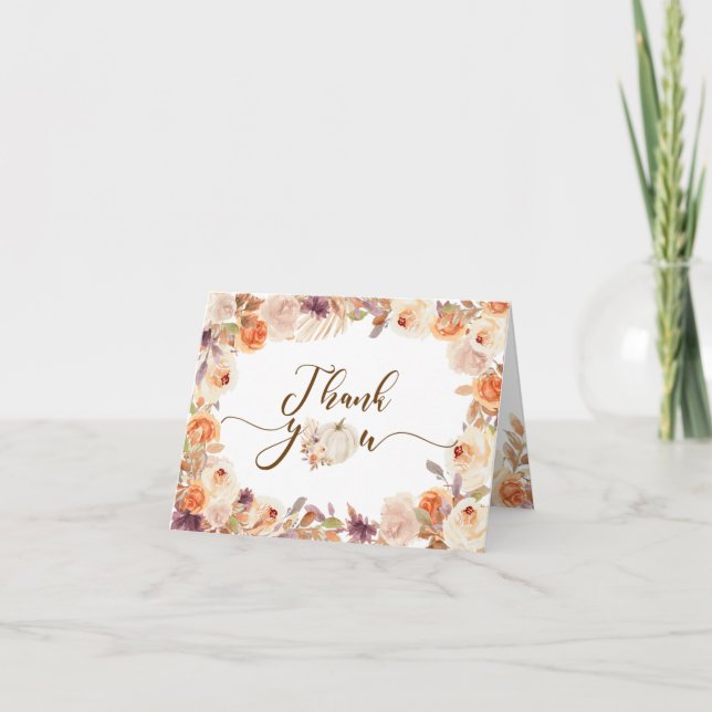 Fall Rustic Pumpkin Onederful Birthday Folded Card Dankeskarte (Vorderseite)