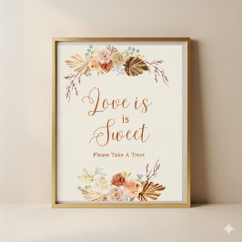 Fall Rustic Terracotta Love is Sweet Take a Treat  Poster