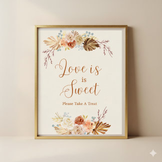 Fall Rustic Terracotta Love is Sweet Take a Treat Poster