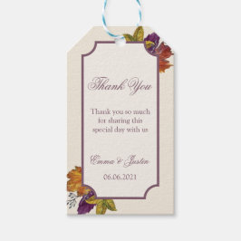 Fall Rustic Watercolor Blätter Hochzeit Vielen Dan Geschenkanhänger