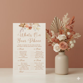 Fall Rustic What's On Your Phone Bridal Game