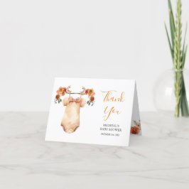 Fall Rustikale Baby-Kleidung Baby-Dusche geklappt Dankeskarte