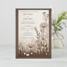 Fall Rustikale Wildblume Einladung