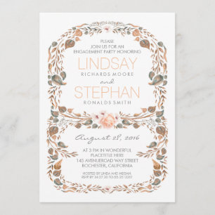 Fall Rustikale Woodland Vintage Engagement Partei Einladung