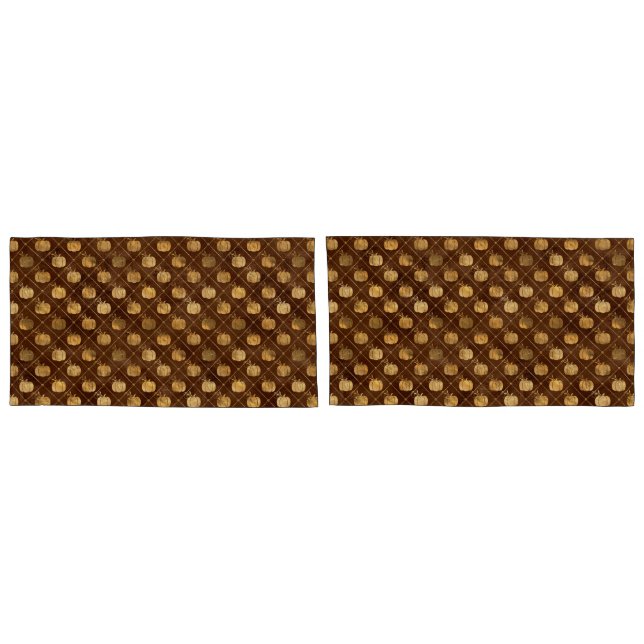 Fall Rustikales Shabby Chic Gold Pumpkins Vintag Kissenbezug (Rückseite-Set)